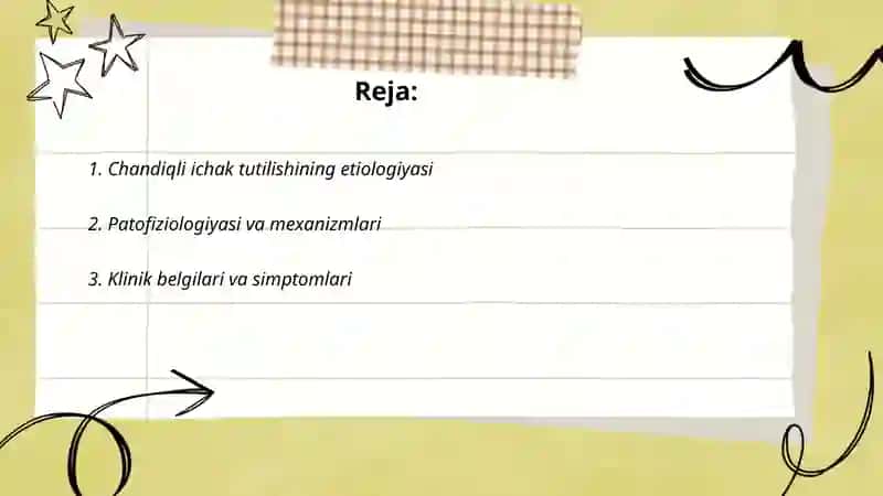 Chandiqli ichak tutilishi 2