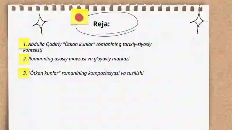 Abdulla Qodiriy "Òtkan kunlar" romani 2