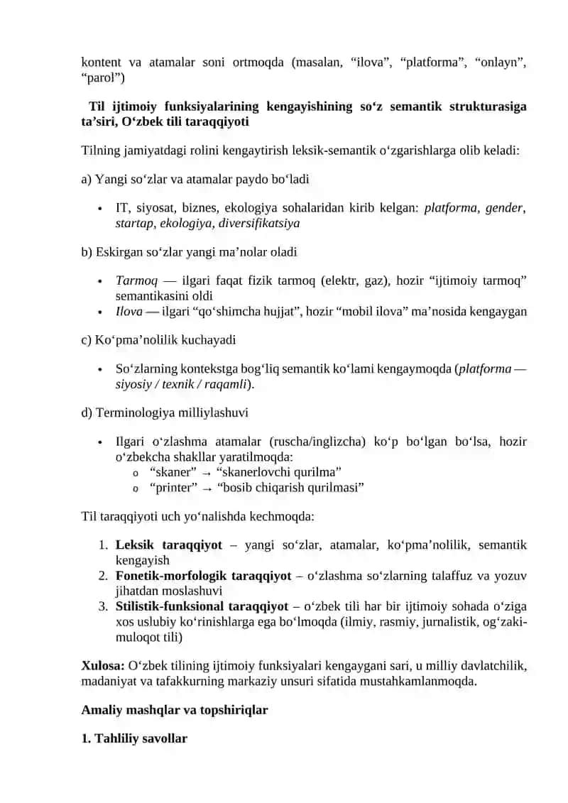 O'zbek tili 2