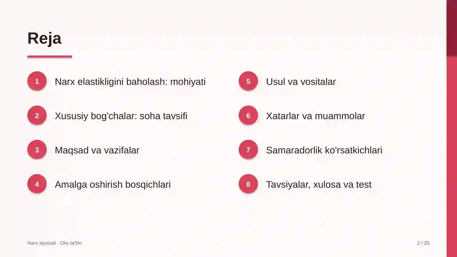 xususiy bog'chalarda narx elastikligini baholash 7618 2