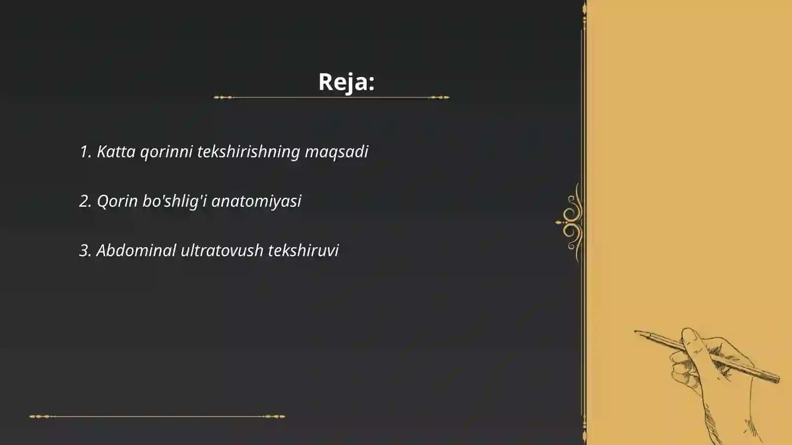 Katta qorinni tekshirish 2
