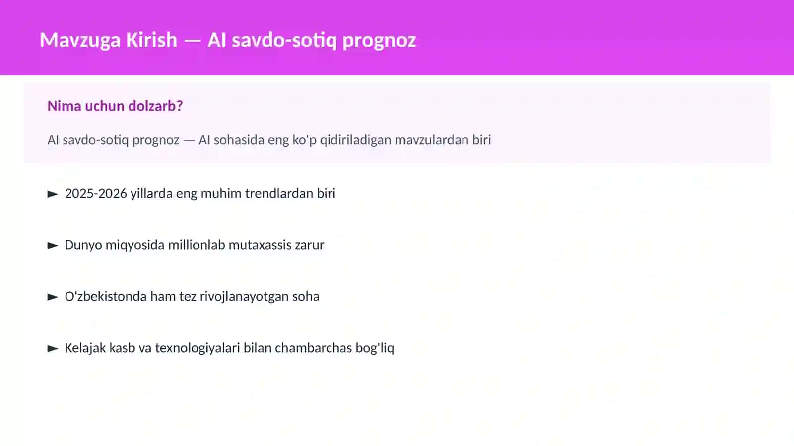 AI savdo-sotiq prognoz 2