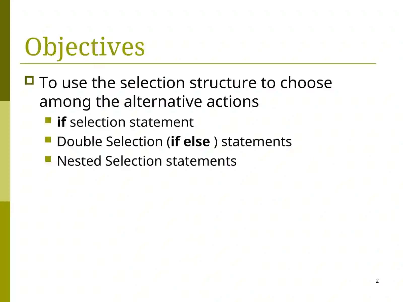 Control Structures 2
