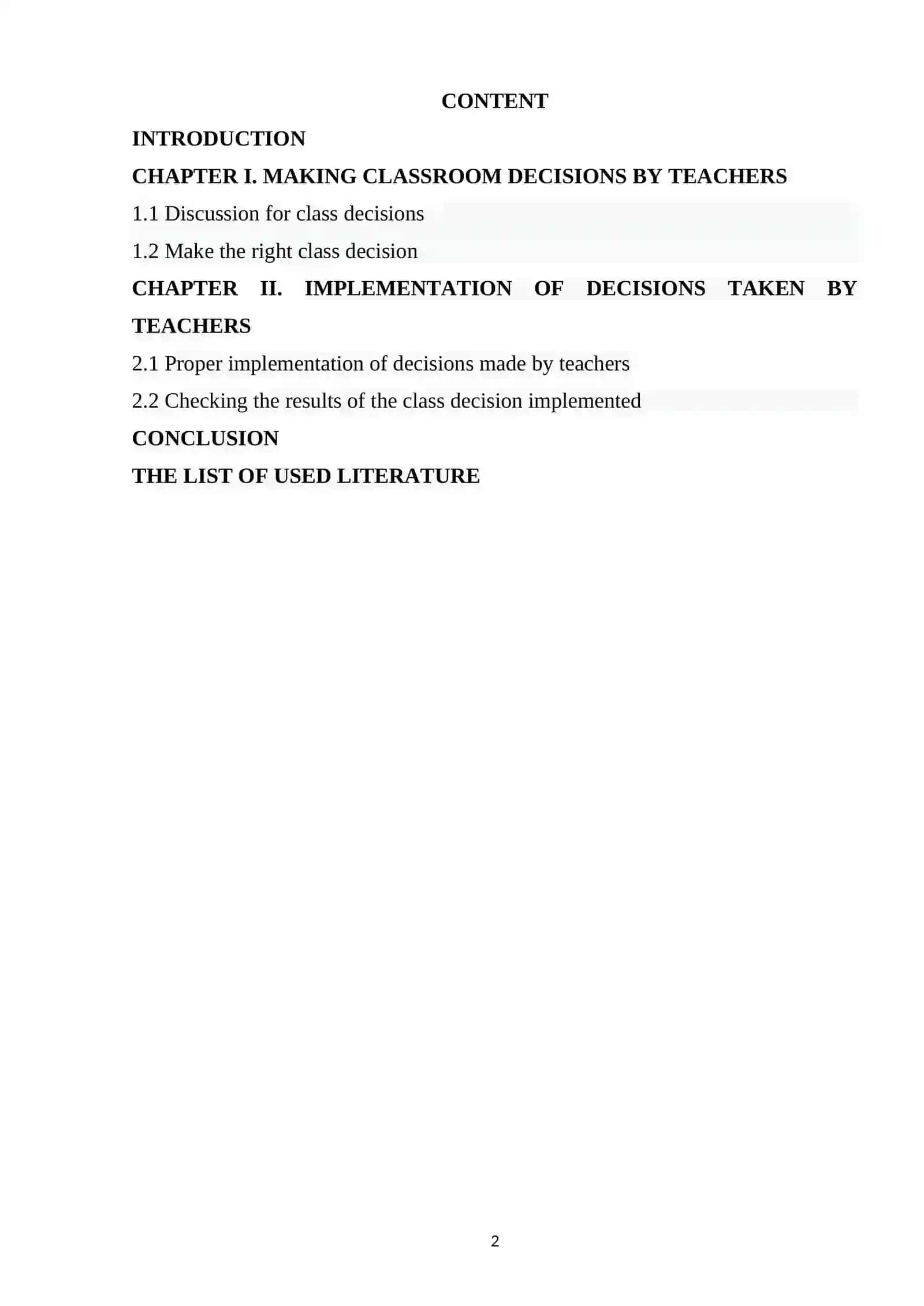 MAKING CLASSROOM DECISIONS BY TEACHERS 2
