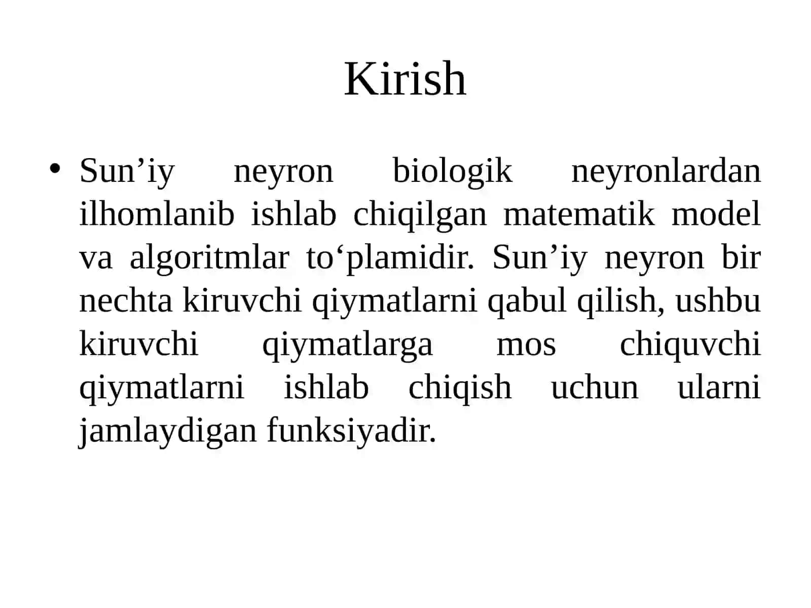 Sunʼiy neyron tarmoqlarga kirish. Eng sodda perseptron 2
