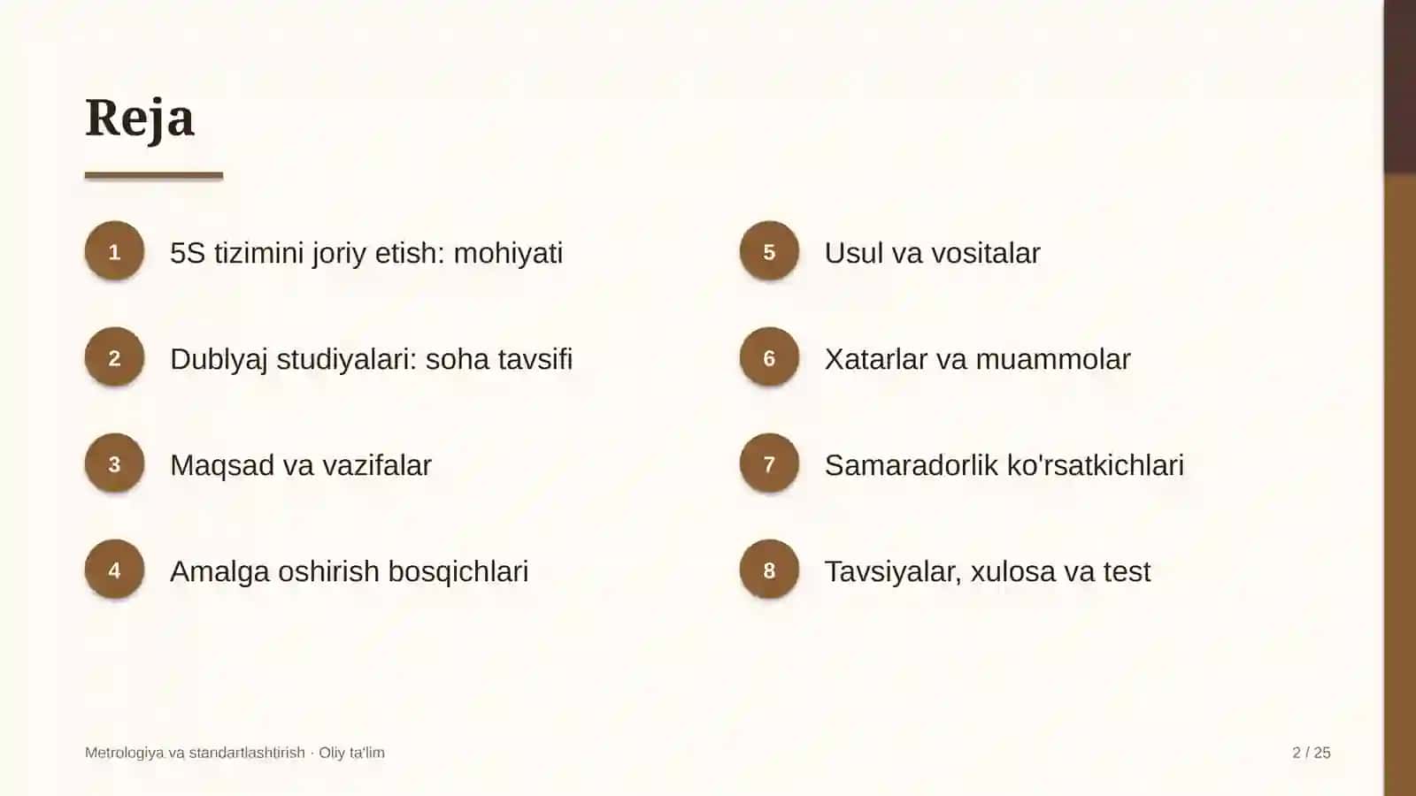 Dublyaj studiyalarida 5S tizimini joriy etish 2