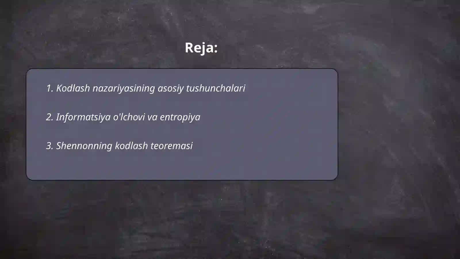 Kodlash nazariyasi 2
