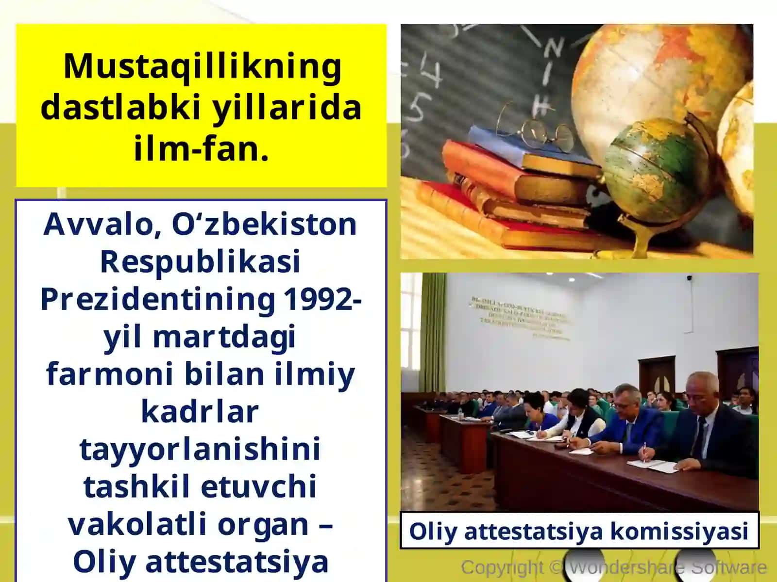 11-sinf O’zbekiston tarixi fani darsligi. Mustaqillikning dastlabki yillarida ilm-fan haqida ma'lumotlar 2