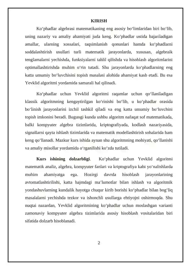 Yevklid algoritmi 2