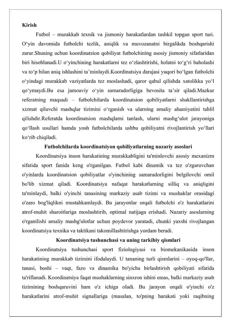 Futbol o‘yinida koordinatsion qobiliyatlarni shakllantirish mashqlari 2