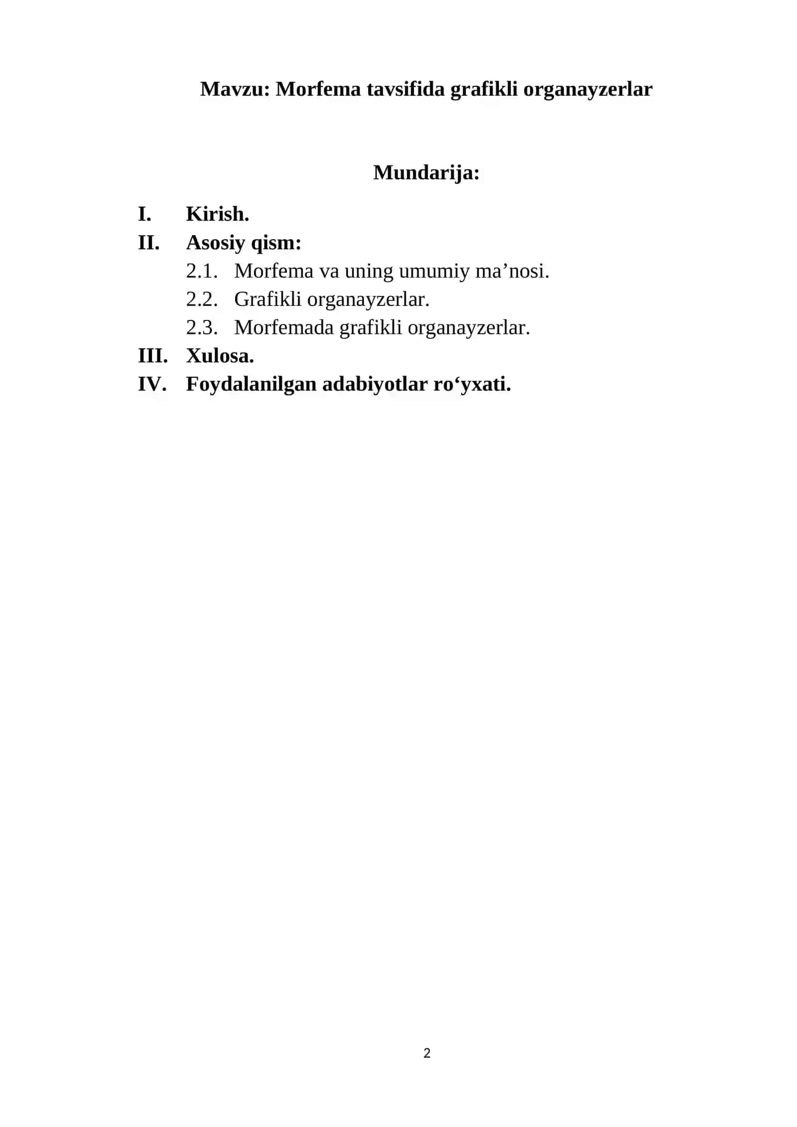 Morfema tavsifida grafikli organayzerlar 2