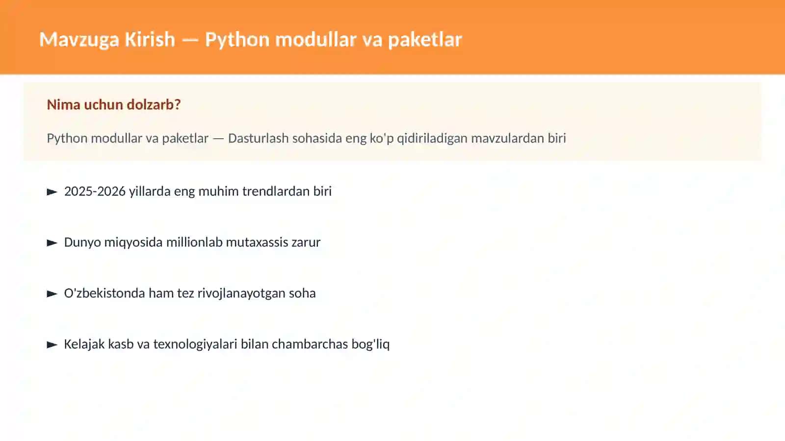 Python modullar va paketlar 2