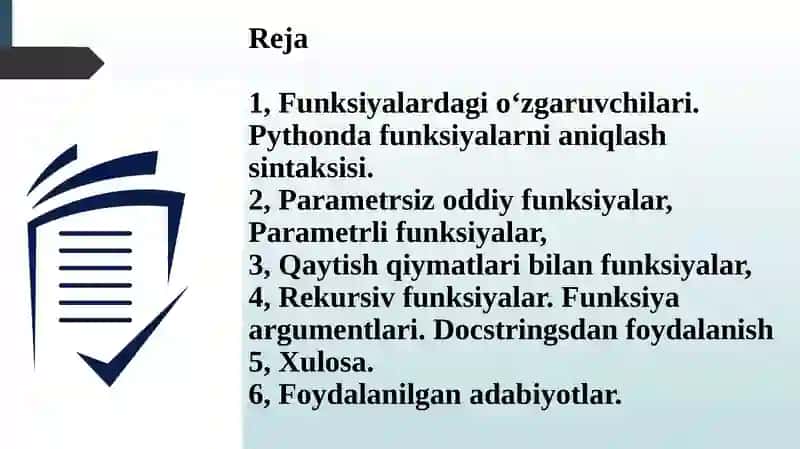 Pythonda funksiya va protseduralar 2