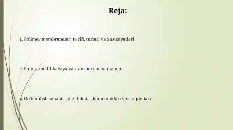 Polimerlar membranasi 2