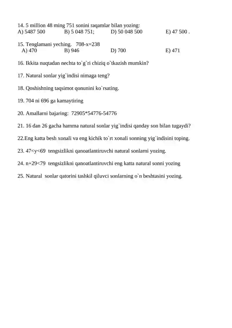 5 - sinf test (matematika) 2