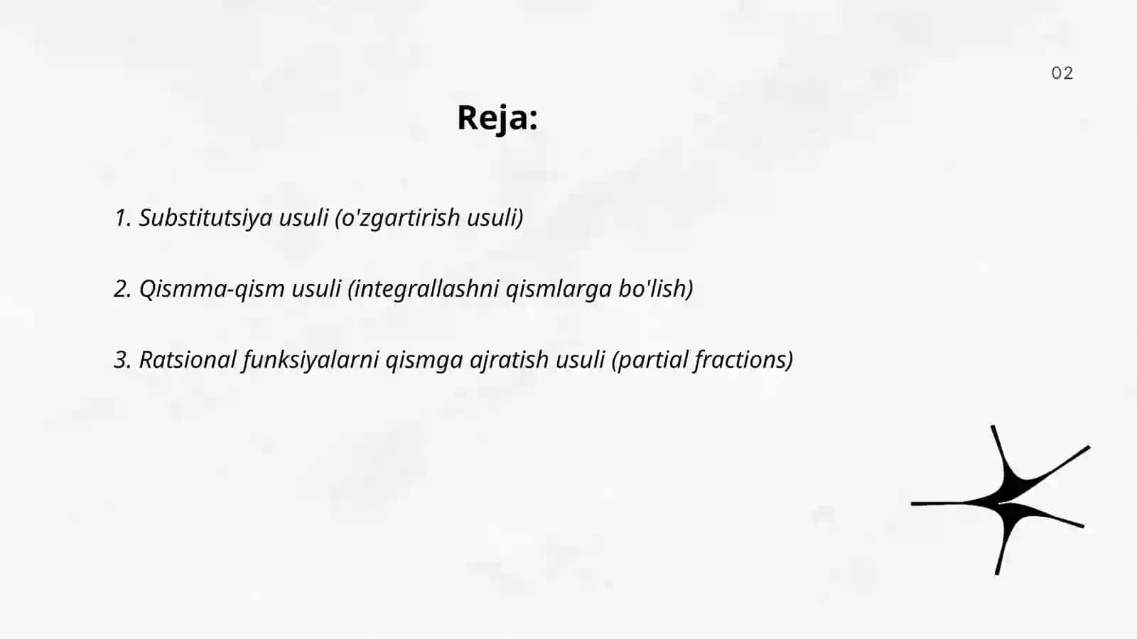INTEGRALLASH USULLARI 2