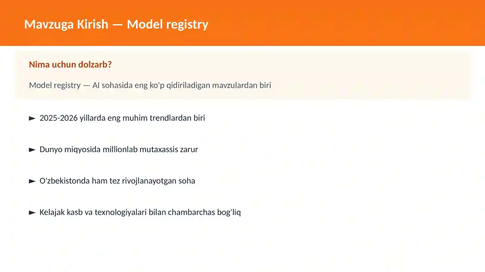 Model registry 2