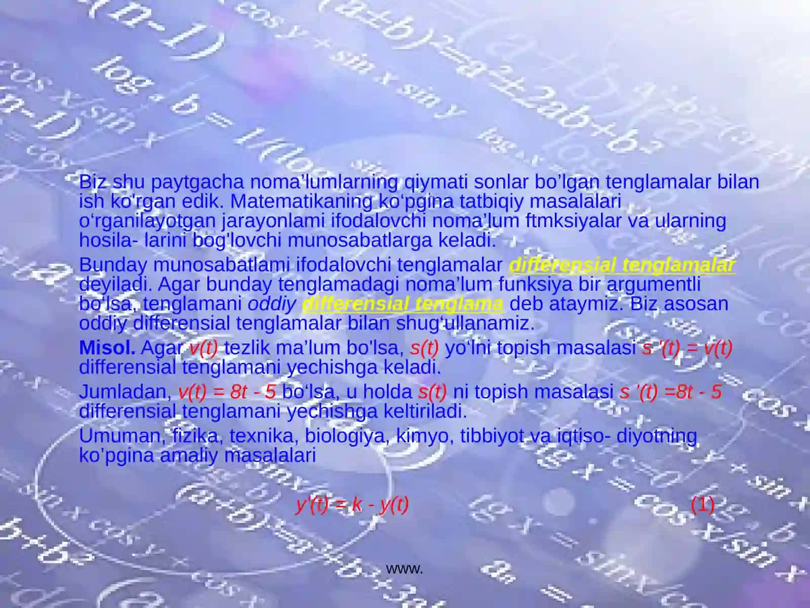 DIFFERENSIAL TENGLAMALAR 2