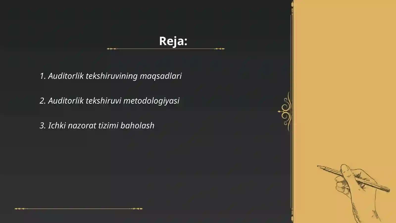 Auditorlik tekshiruvi ishchi dasturi 2