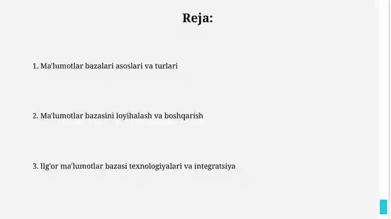 Ma'lumotlar bazalari 2