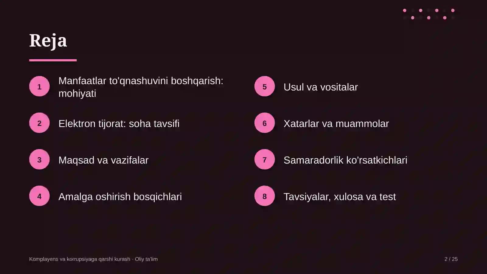 Elektron tijoratda manfaatlar to'qnashuvini boshqarish 2