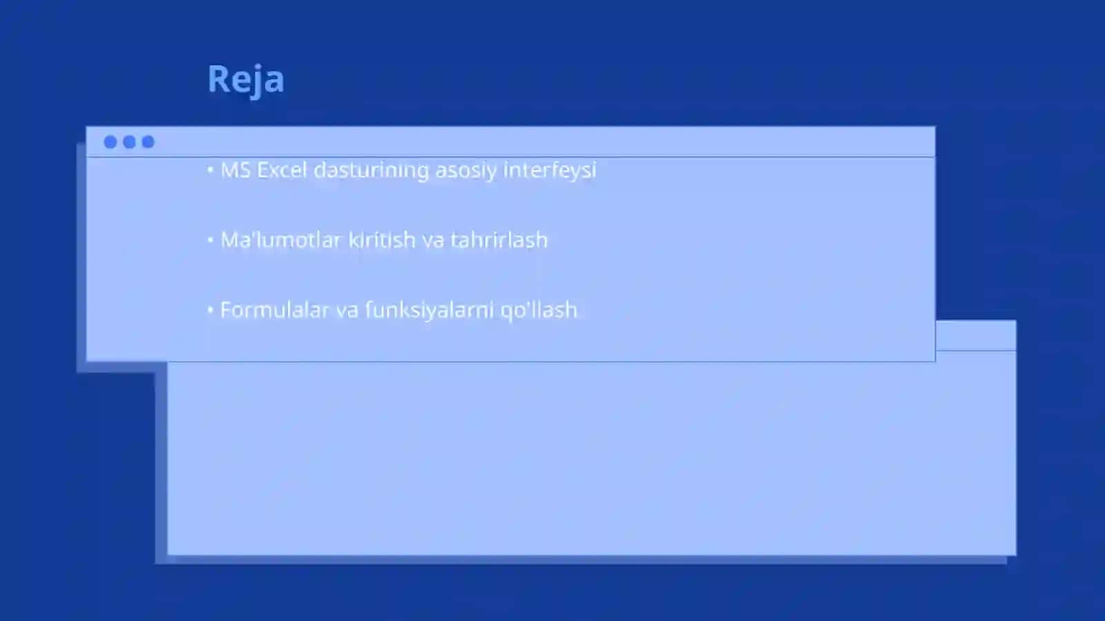 MS Excelda elektron jadvallar bilan ishlash 2