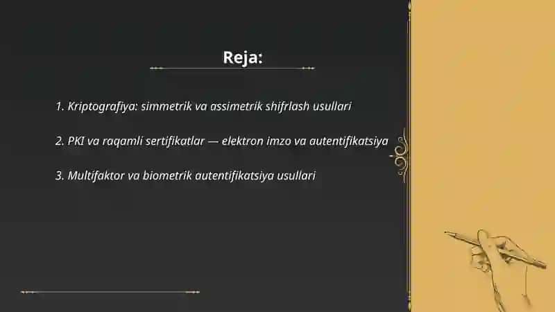 Axborot xafsizligini t'aminlashning zamonaviy usul va vositalari 2