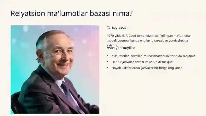 Relyatsion ma'lumotlar bazasi 2