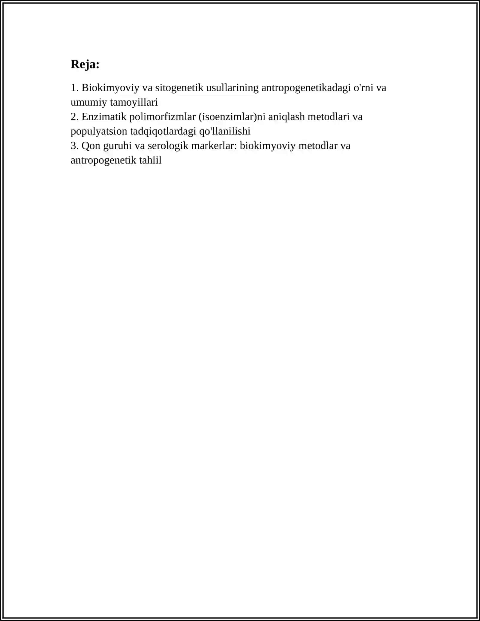 ANTROPOGENETIKA USULLARI:BIOKIMYOVIY VA SITOGENETIK USUL 2
