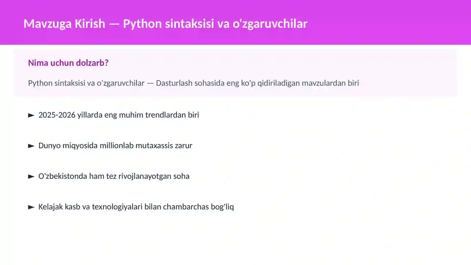 DASTURLASH | PYTHON DASTURLASH 2