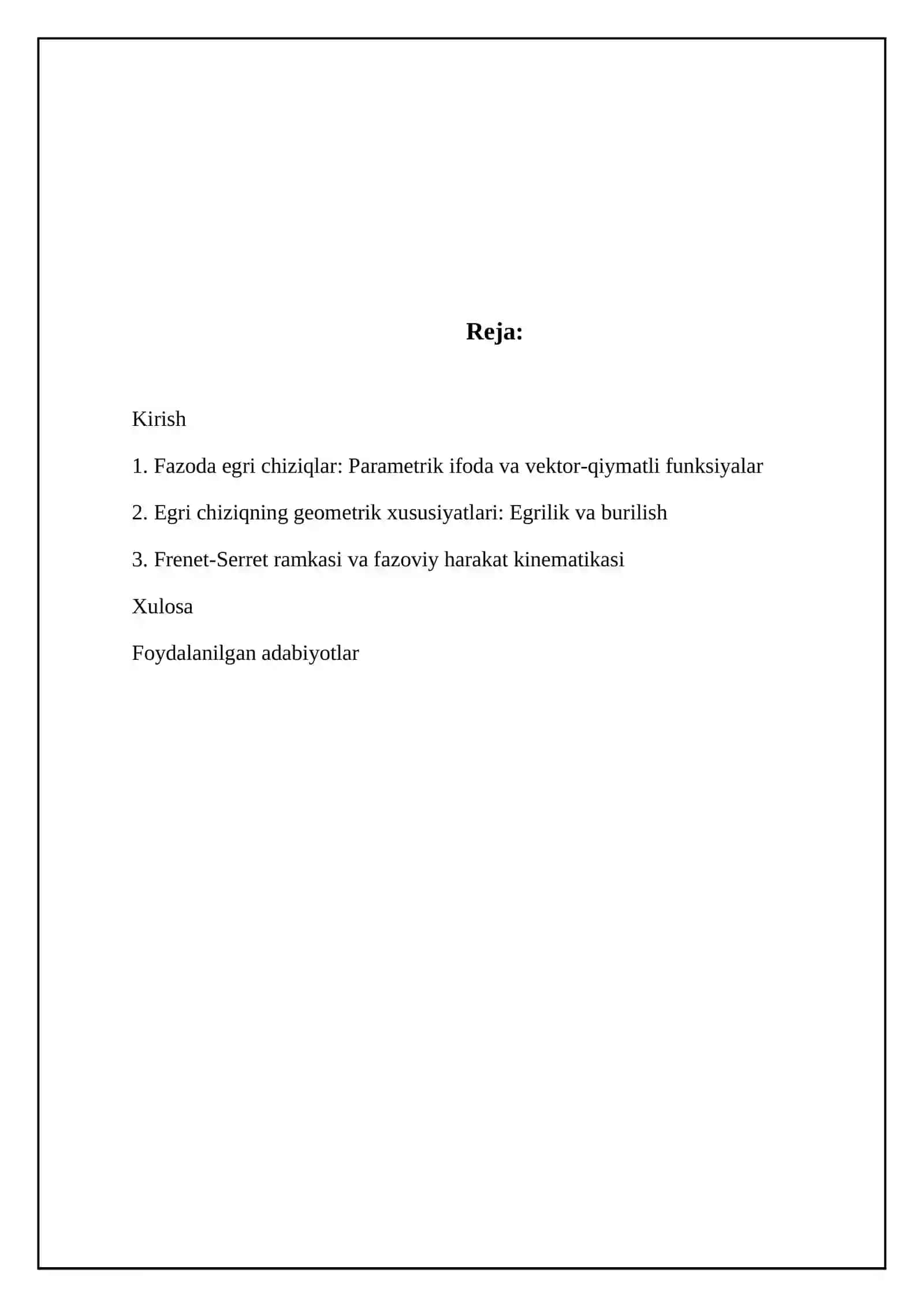 Fazodagi egri chiziqlar 2