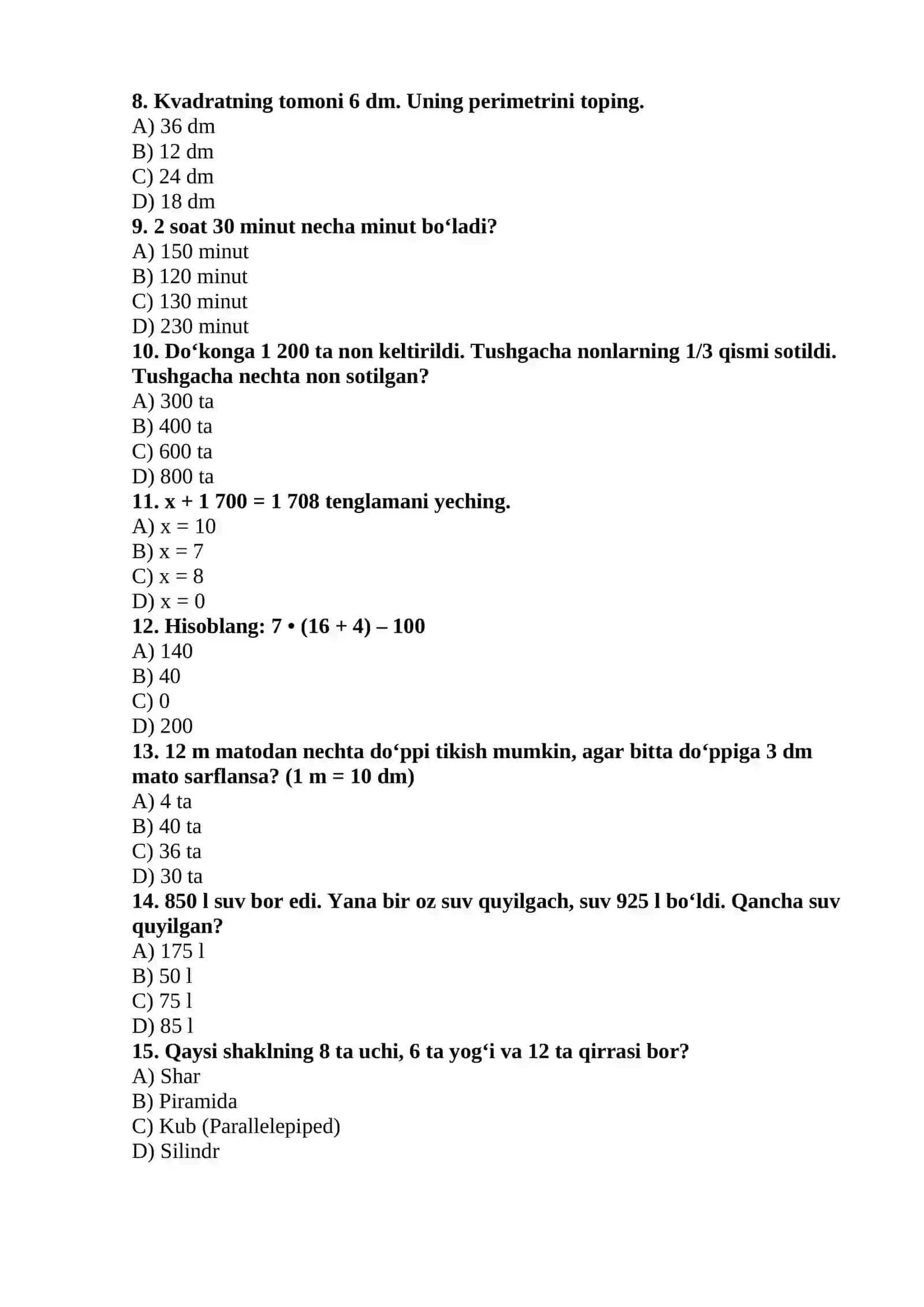 Matematika: 4-sinf 2