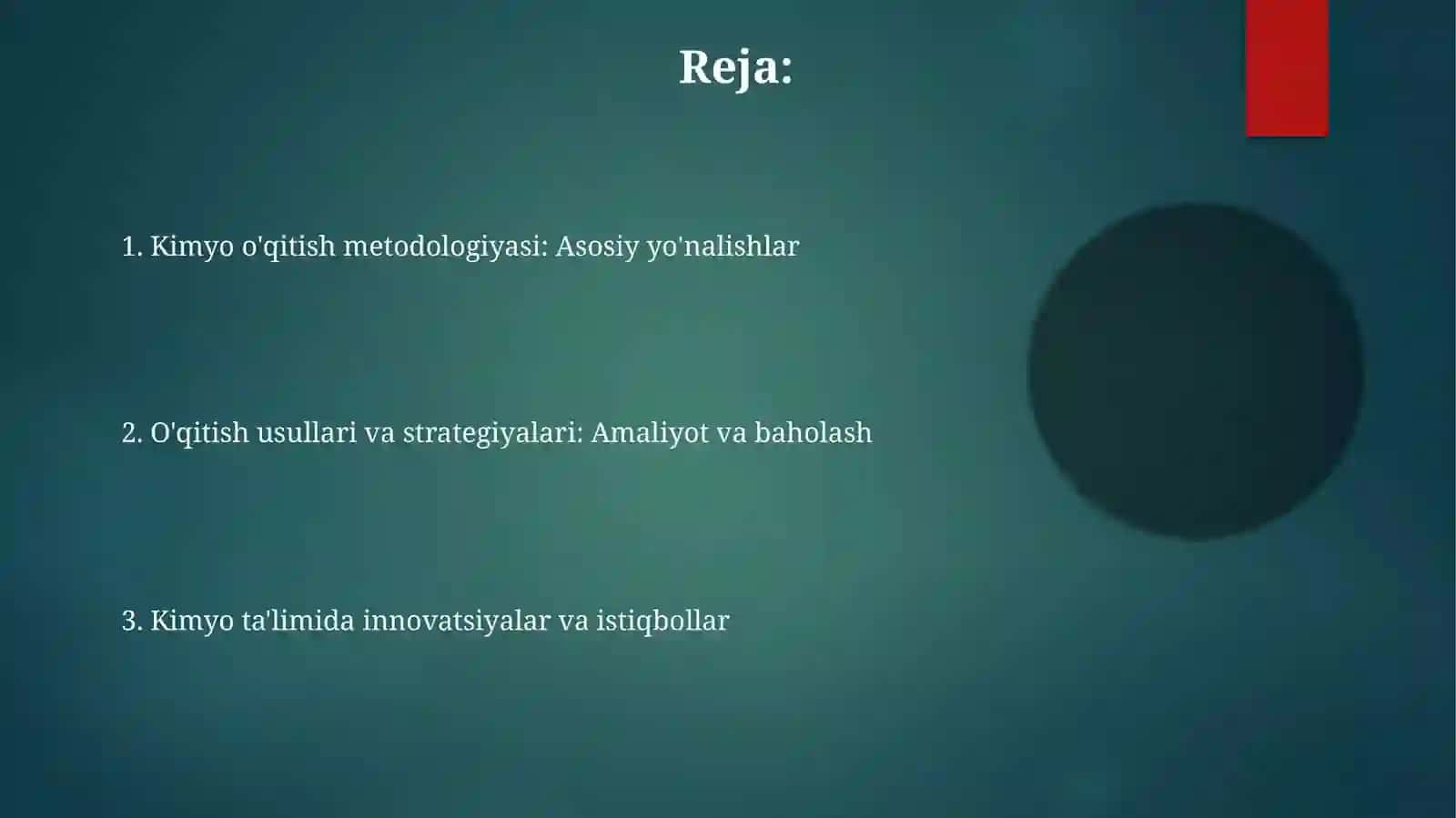 Kimyo o'qitish metodikasi 2