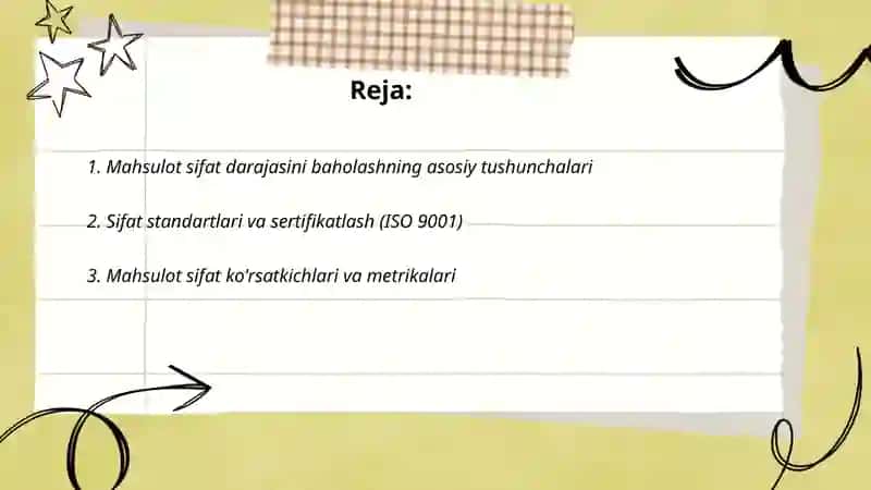 Mahsulot sifat darajasini baholash 2
