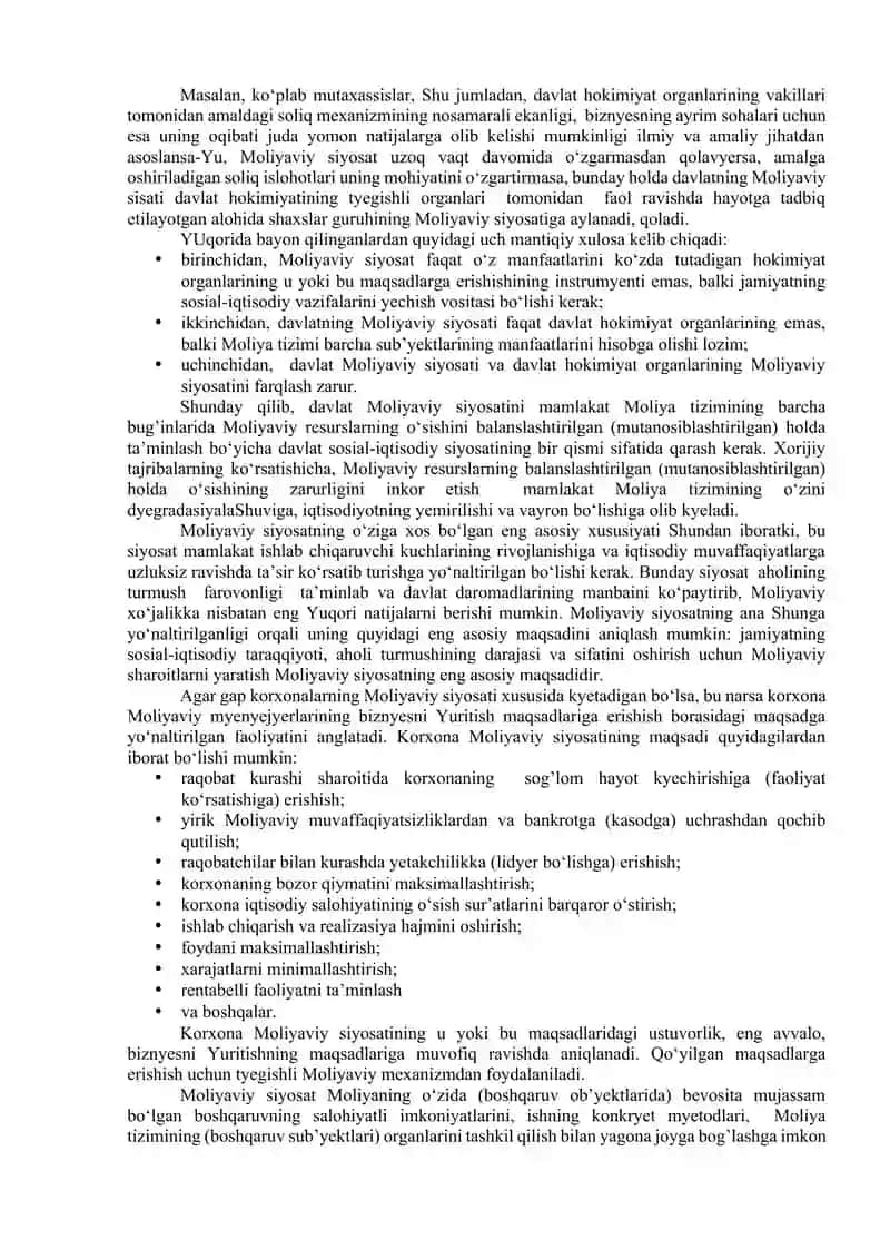 Moliyaviy siyosat 2
