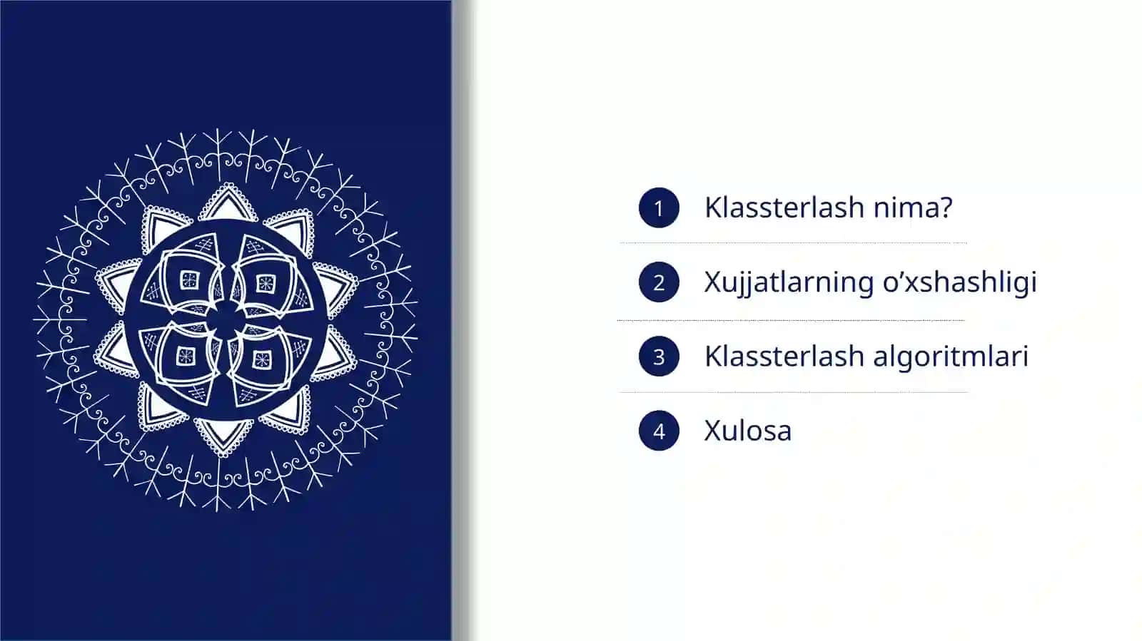 Klasterlash va xujjatlarningo'xshashligi 2