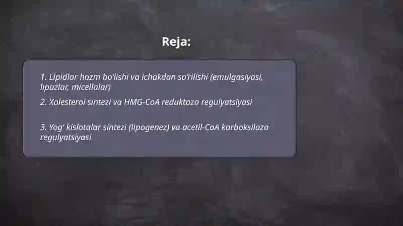 Lipidlar almashinuvi 2