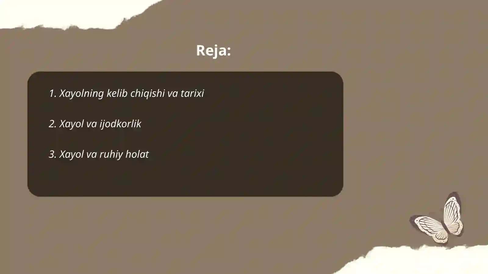 Xayol haqida tushuncha 2