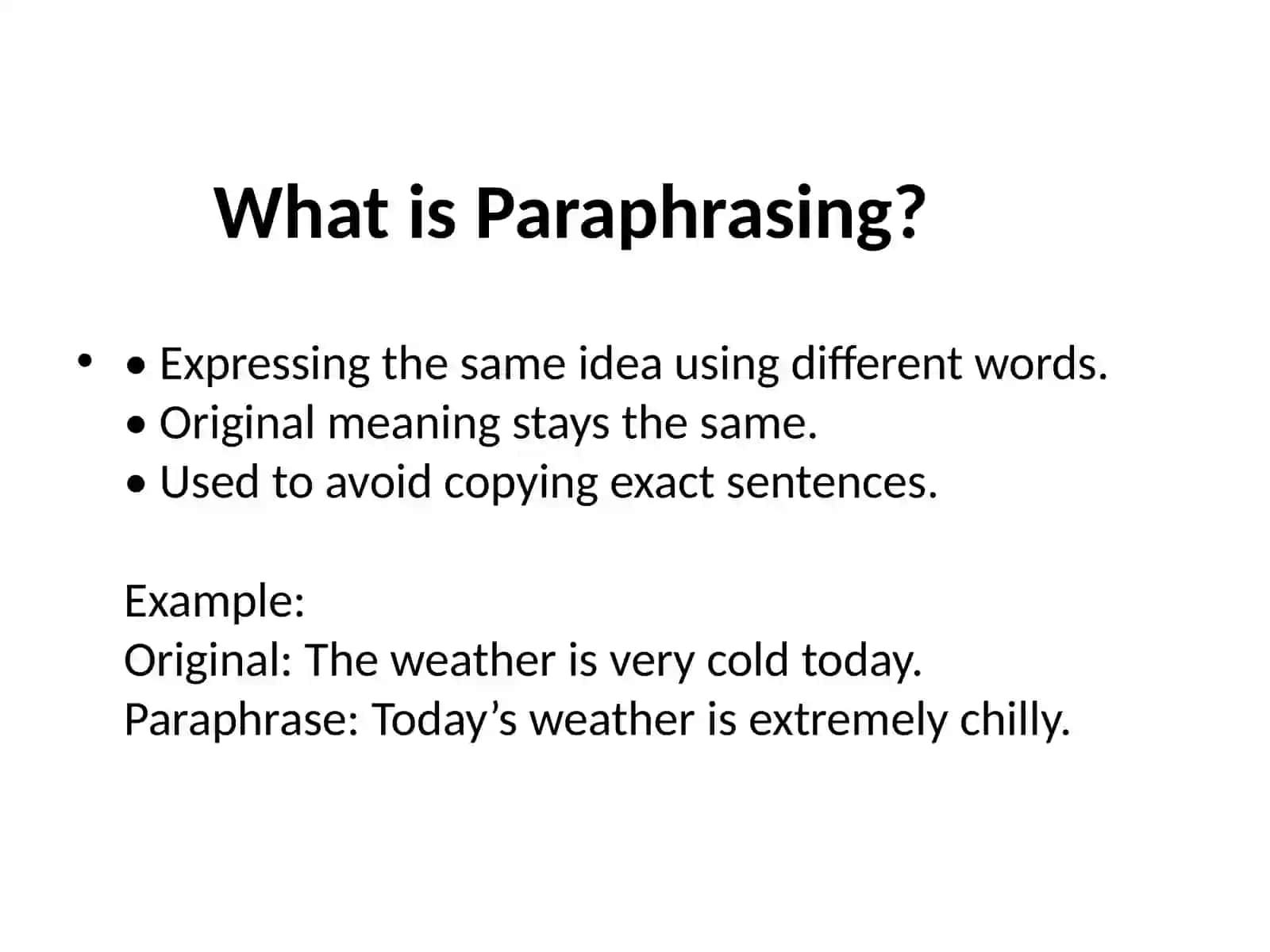 Paraphrasing and Restatements 2
