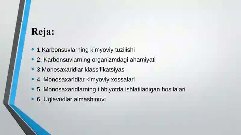 Karbonsuv. Monosaxaridlar 2