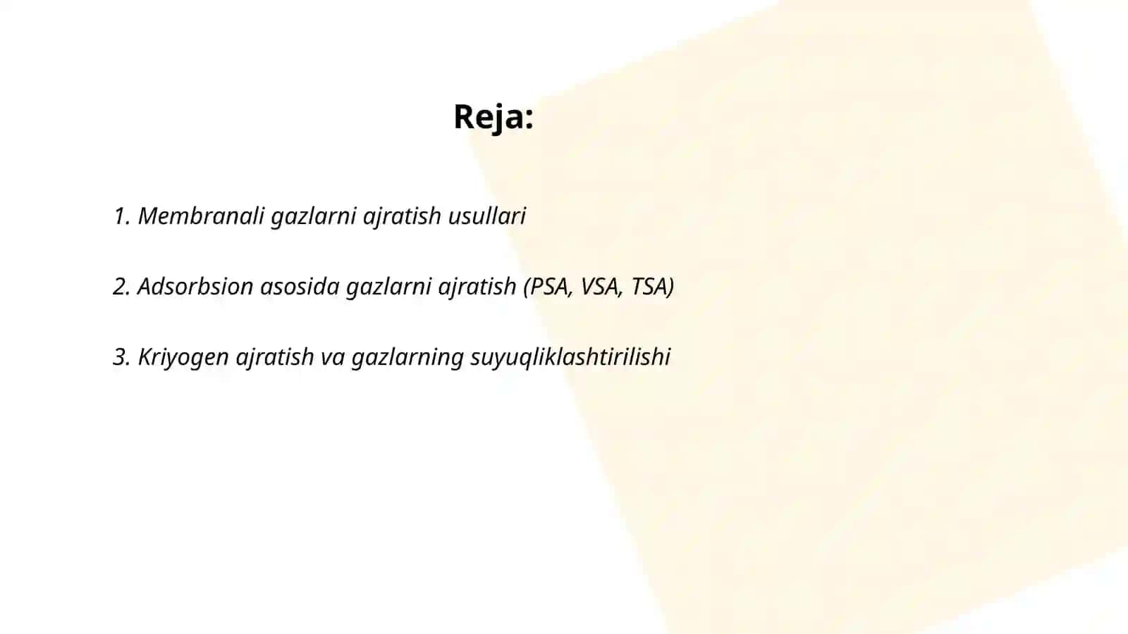 Gazlarni ajratish jarayonlari 2
