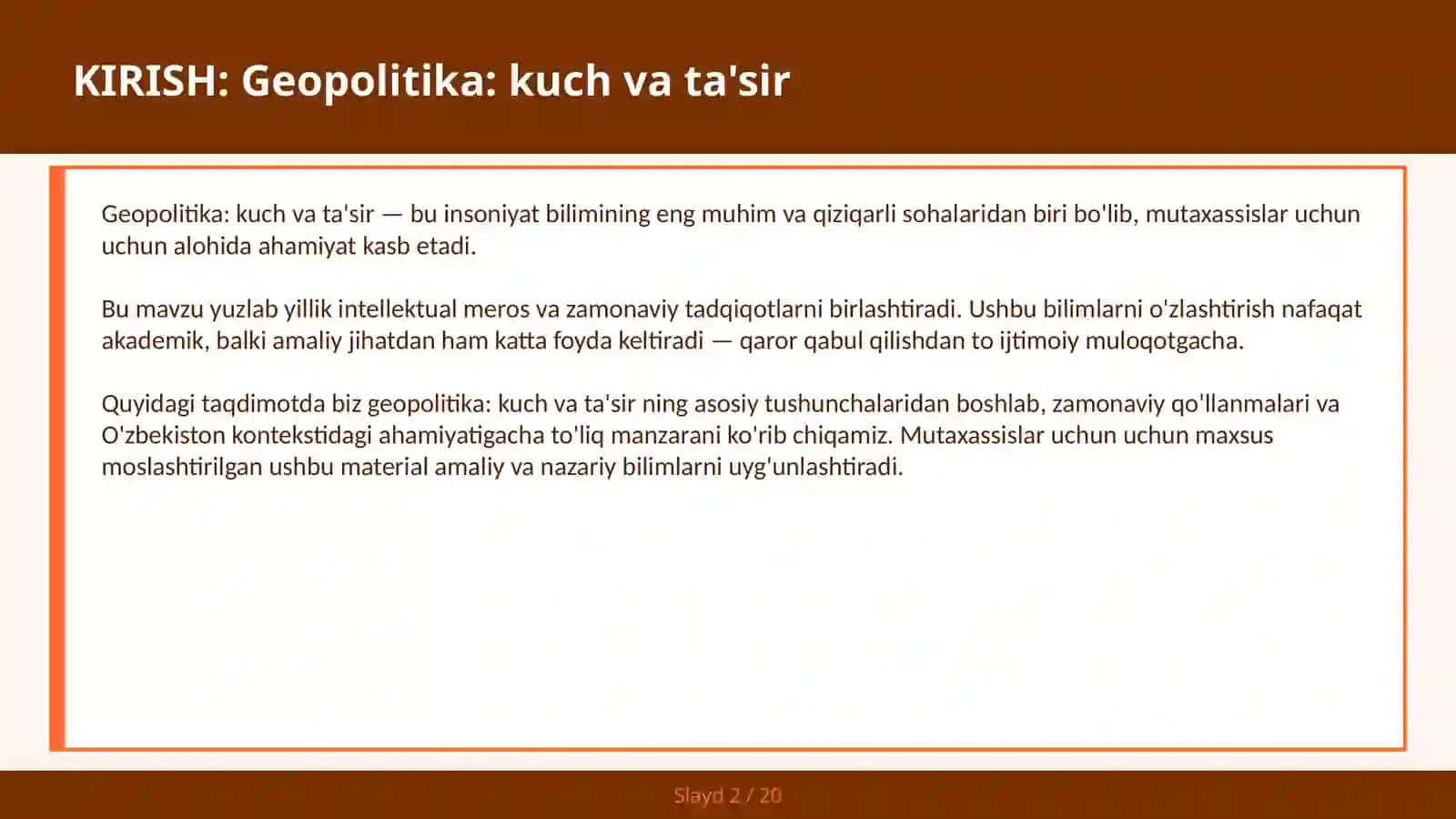 Geopolitika: Kuch va Ta'sir 2