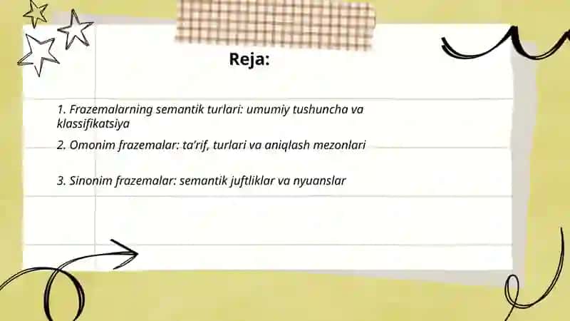Frazemalarning semantik turlari 2