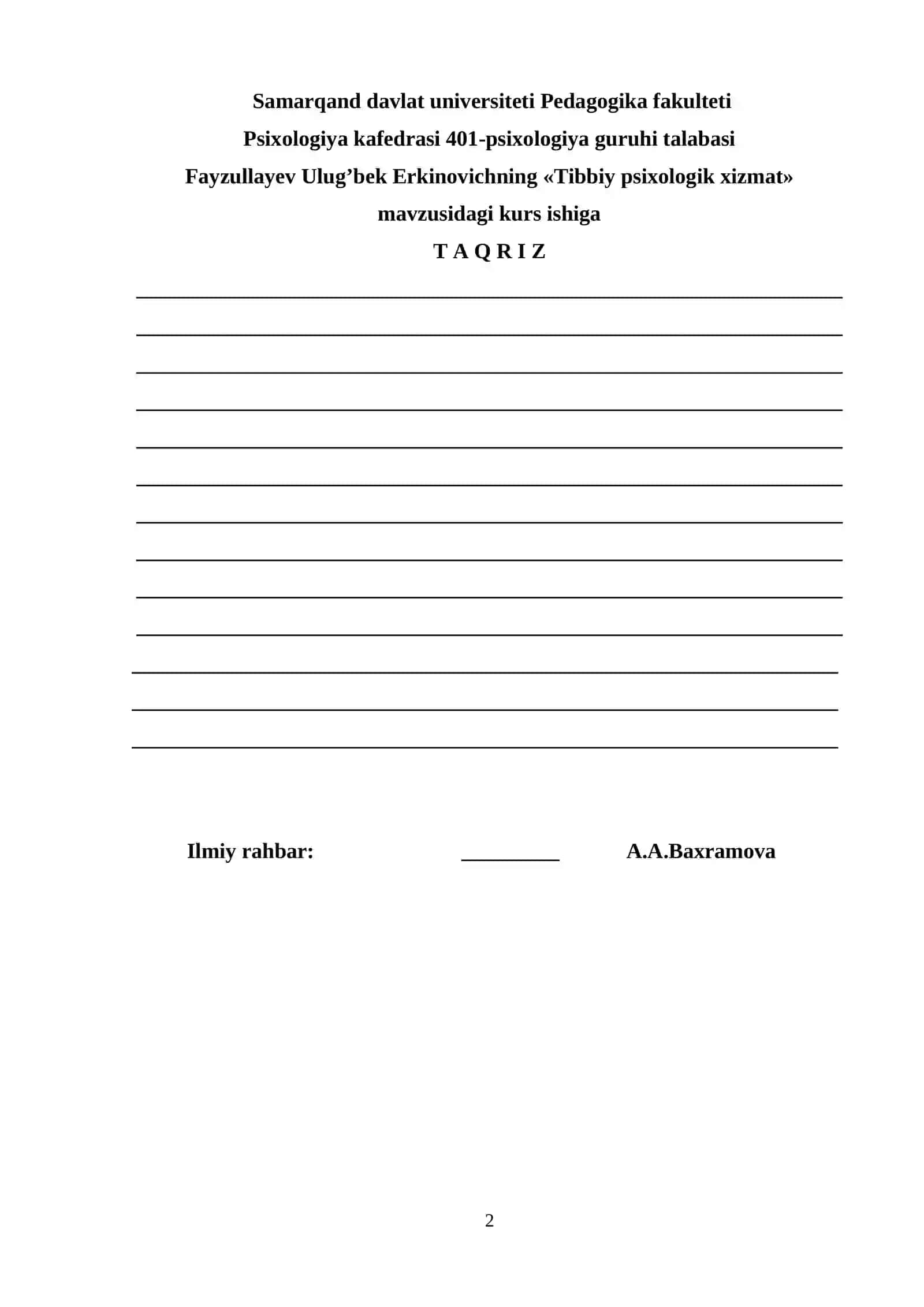 Tibbiy psixologik xizmat 2