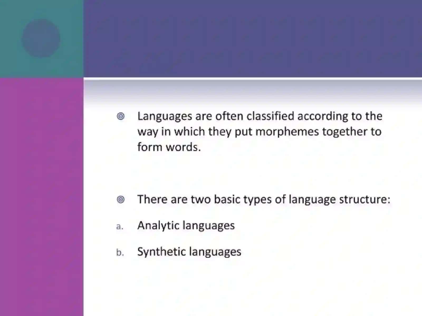 Morphological typology of foreign language and native language 2