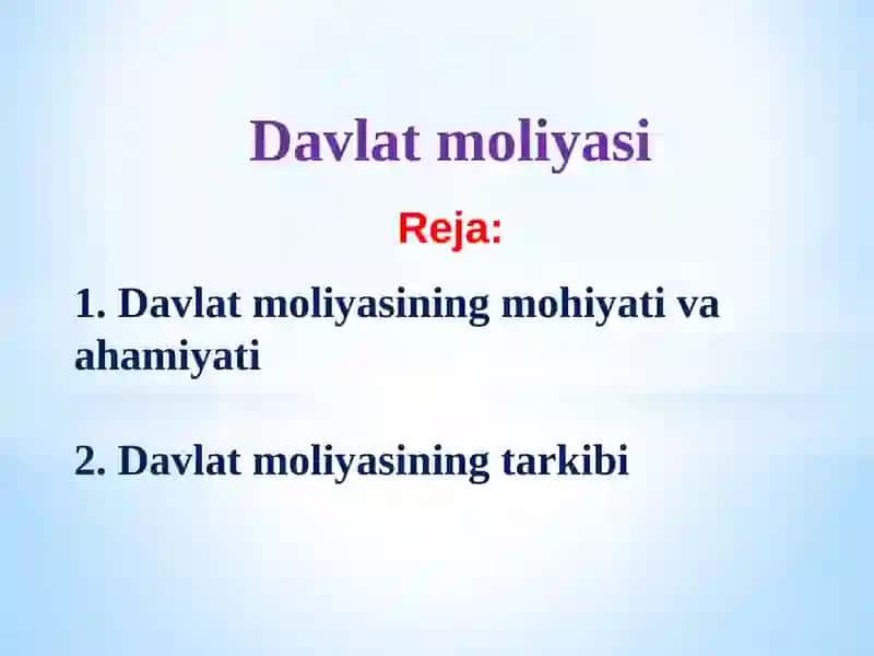 Davlat moliyasi 2