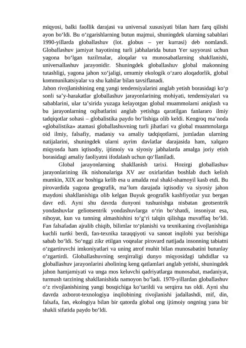 Global muammolar falsafasi 2