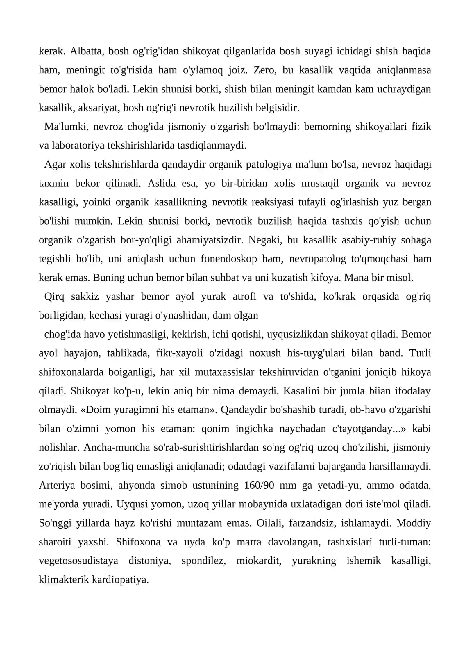Nevrotik kasallik tashxisi 2