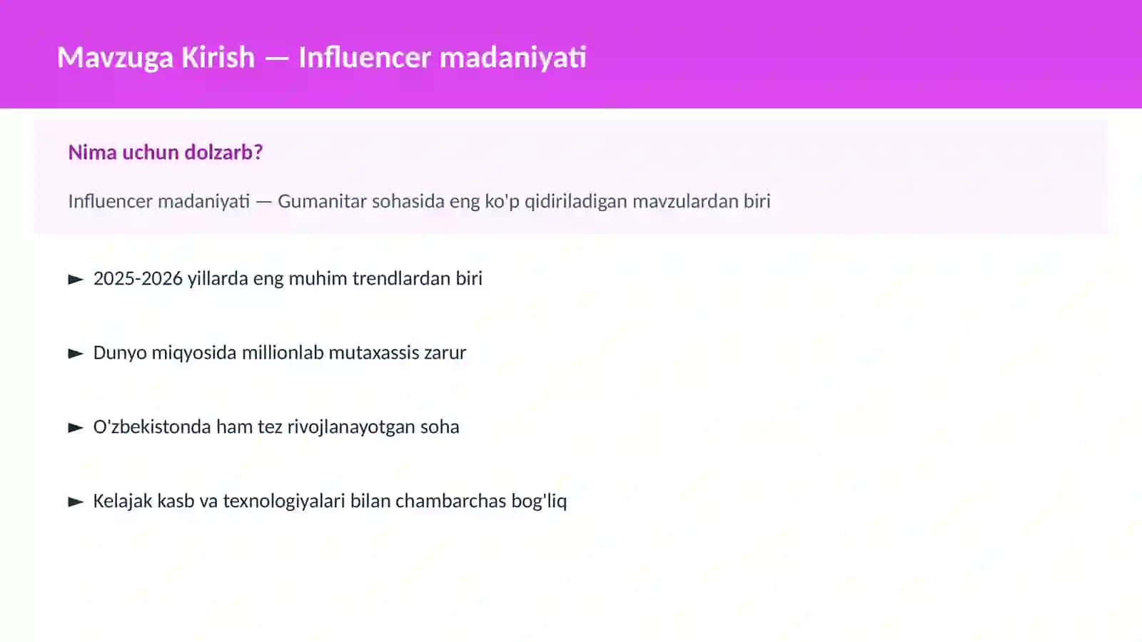 Influencer madaniyati 2