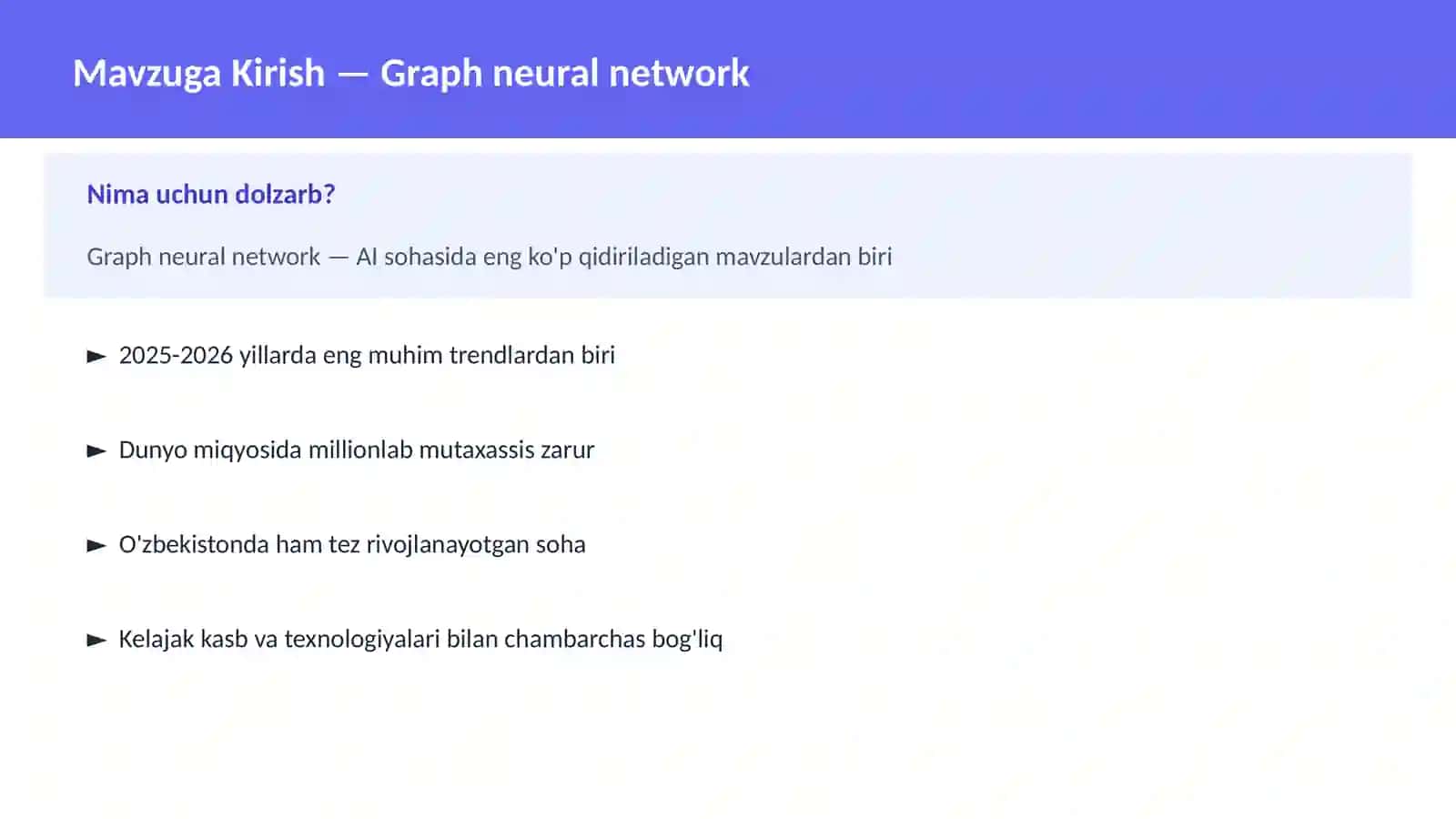 AI | DEEP LEARNING VA NEYRON TARMOQLAR 2